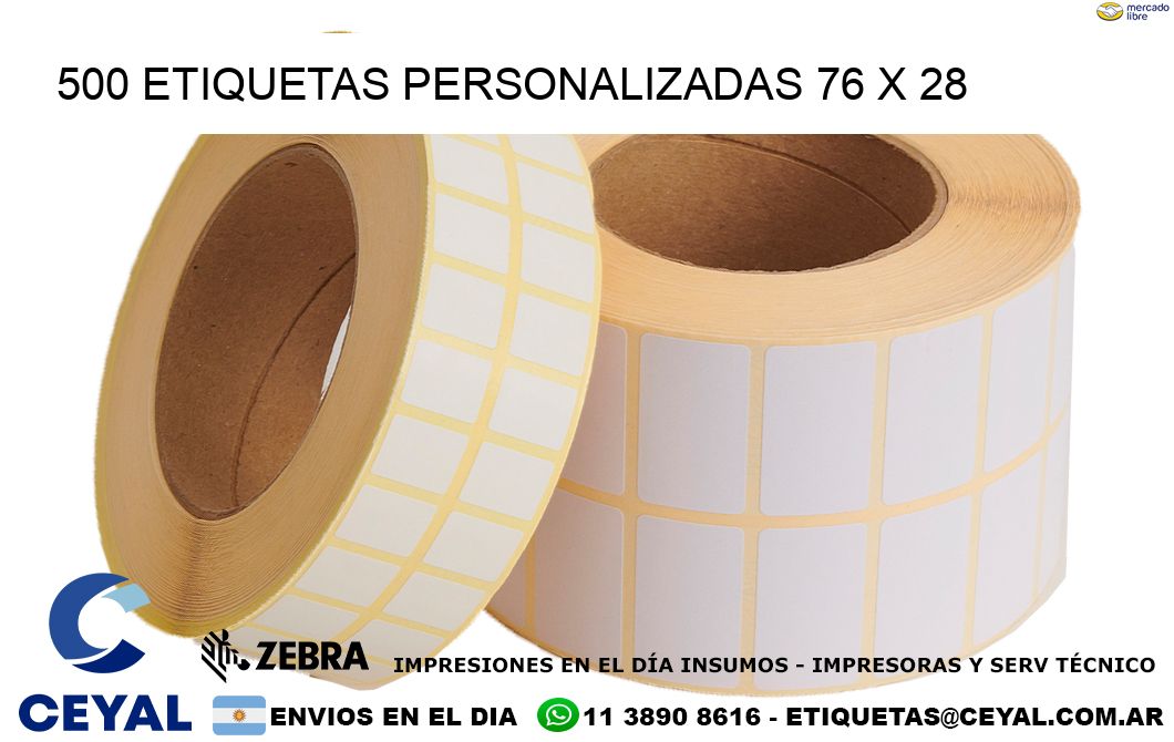 500 ETIQUETAS PERSONALIZADAS 76 x 28