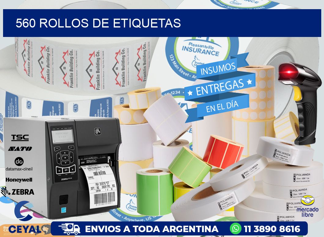 560 ROLLOS DE ETIQUETAS