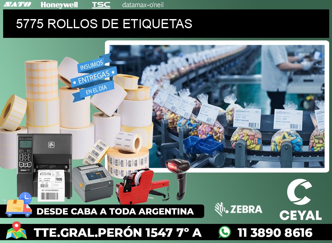 5775 ROLLOS DE ETIQUETAS