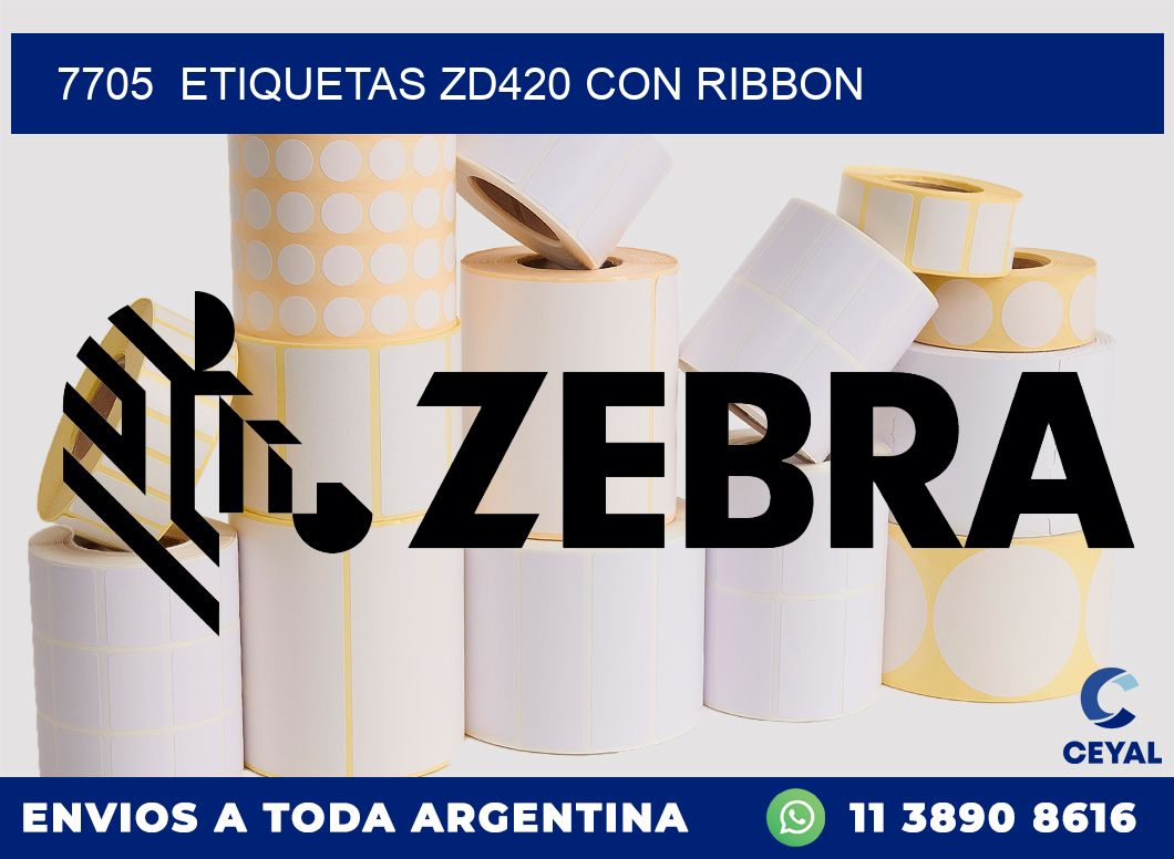 7705  ETIQUETAS ZD420 CON RIBBON