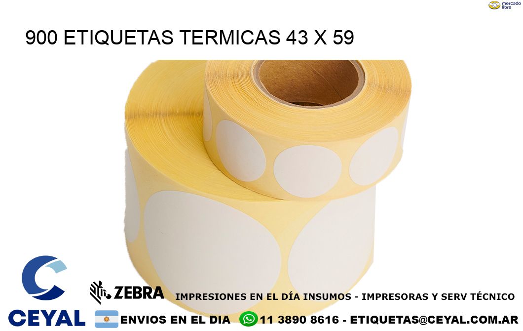 900 ETIQUETAS TERMICAS 43 x 59