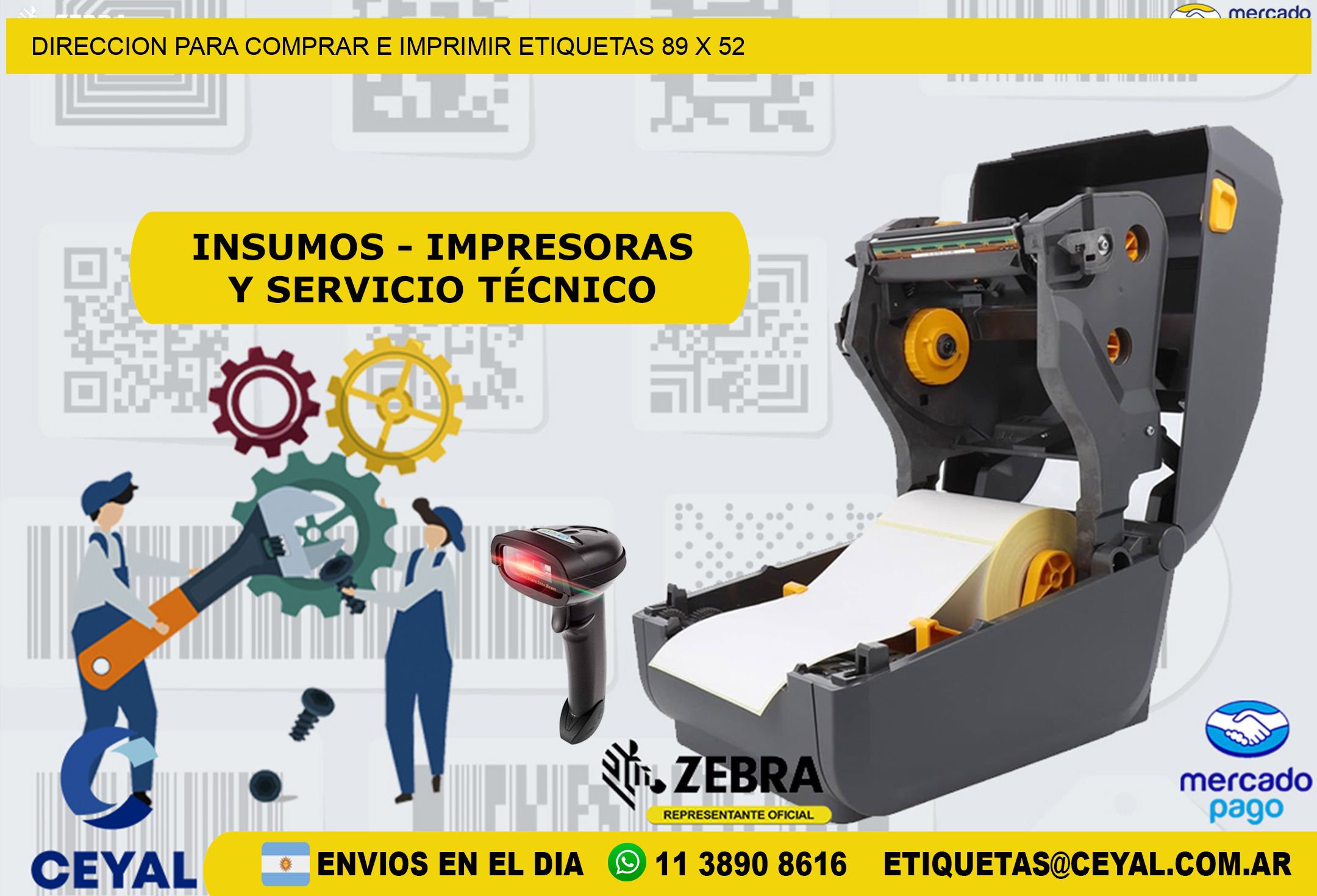 DIRECCION PARA COMPRAR E IMPRIMIR ETIQUETAS 89 x 52