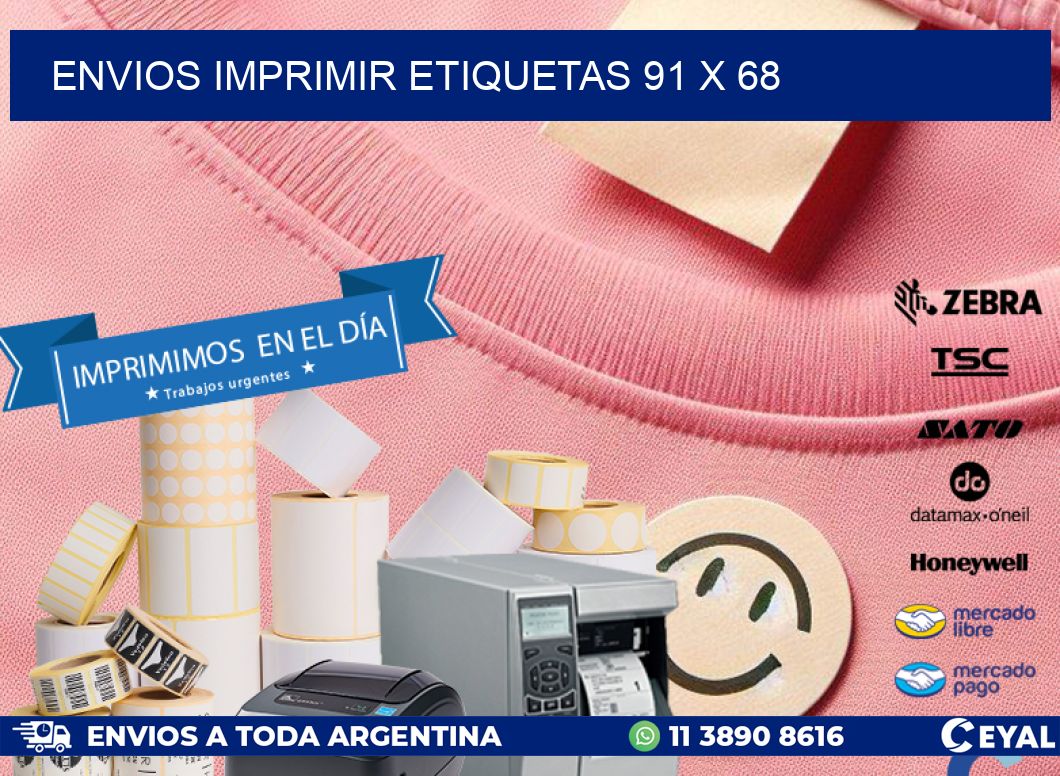 ENVIOS IMPRIMIR ETIQUETAS 91 x 68