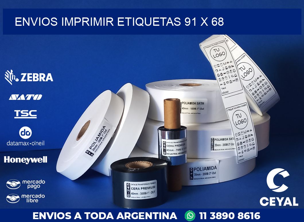 ENVIOS IMPRIMIR ETIQUETAS 91 x 68