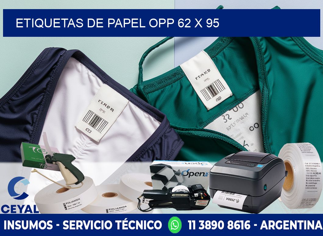 ETIQUETAS DE PAPEL OPP 62 x 95