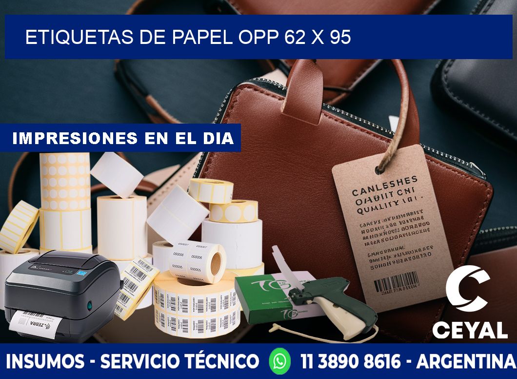 ETIQUETAS DE PAPEL OPP 62 x 95