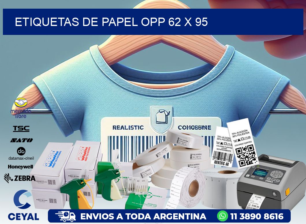 ETIQUETAS DE PAPEL OPP 62 x 95