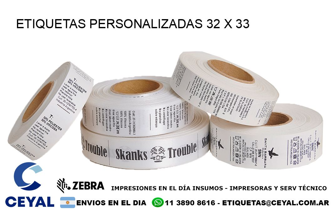 ETIQUETAS PERSONALIZADAS 32 x 33