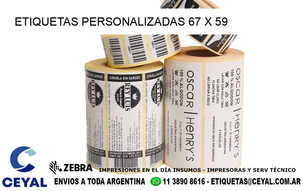 ETIQUETAS PERSONALIZADAS 67 x 59