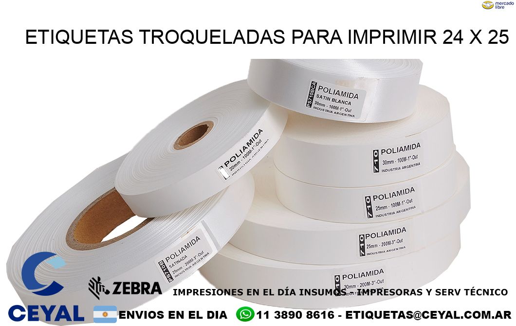 ETIQUETAS TROQUELADAS PARA IMPRIMIR 24 x 25