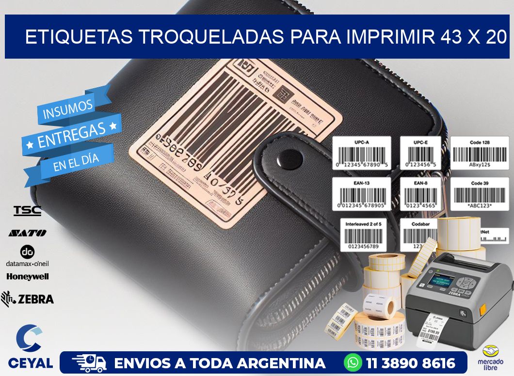 ETIQUETAS TROQUELADAS PARA IMPRIMIR 43 x 20