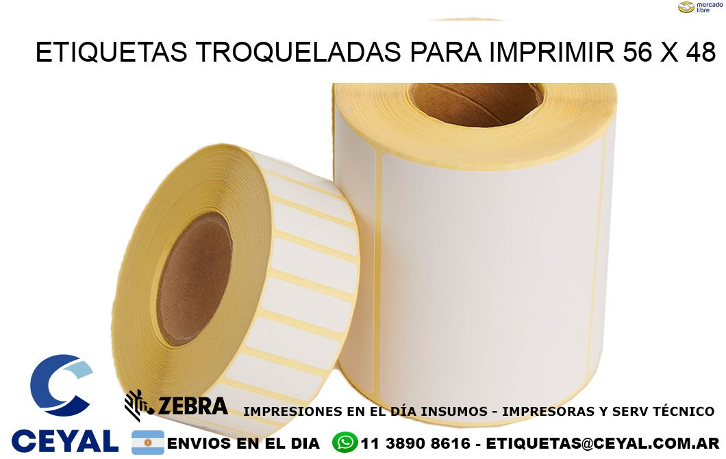 ETIQUETAS TROQUELADAS PARA IMPRIMIR 56 x 48