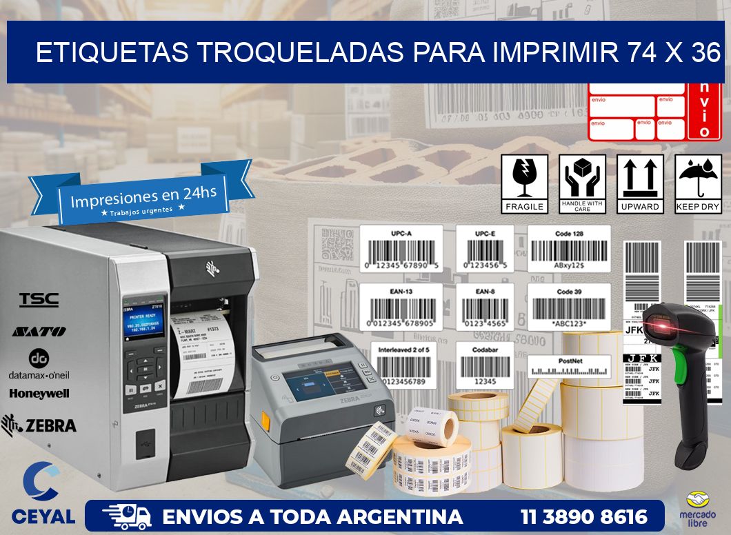 ETIQUETAS TROQUELADAS PARA IMPRIMIR 74 x 36