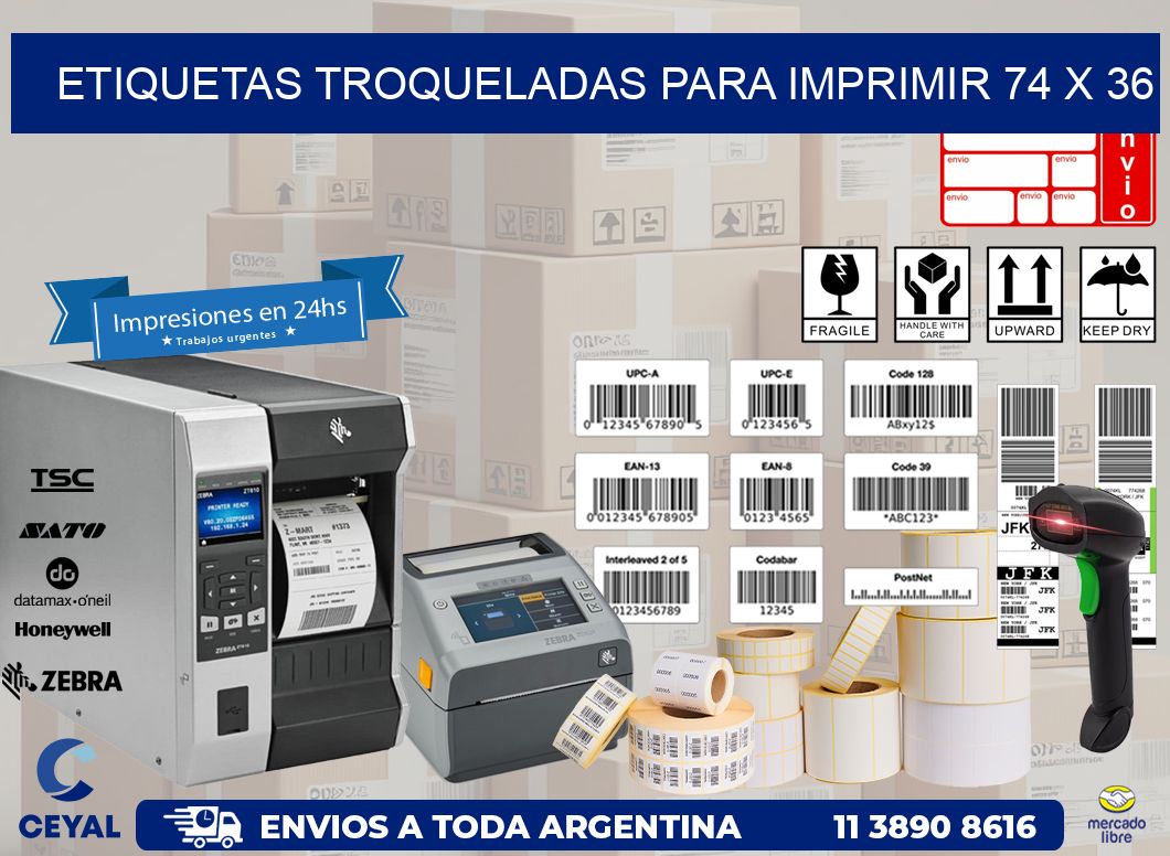 ETIQUETAS TROQUELADAS PARA IMPRIMIR 74 x 36