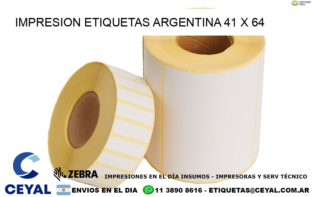 IMPRESION ETIQUETAS ARGENTINA 41 x 64