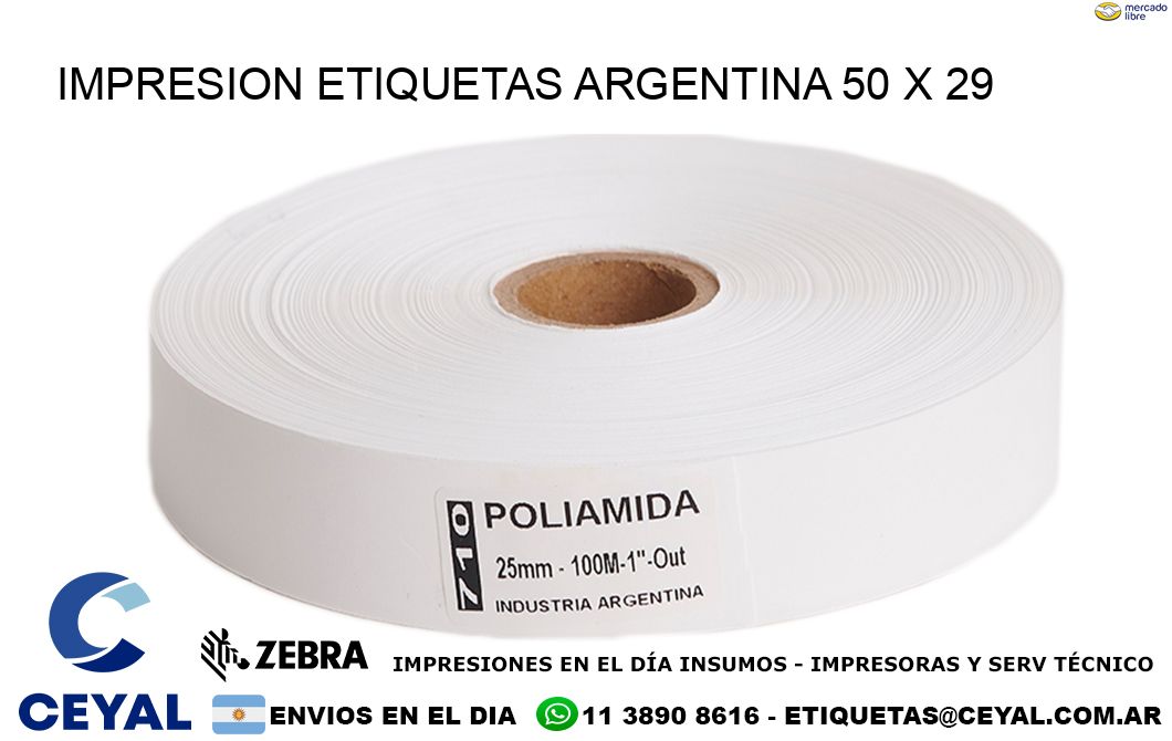 IMPRESION ETIQUETAS ARGENTINA 50 x 29