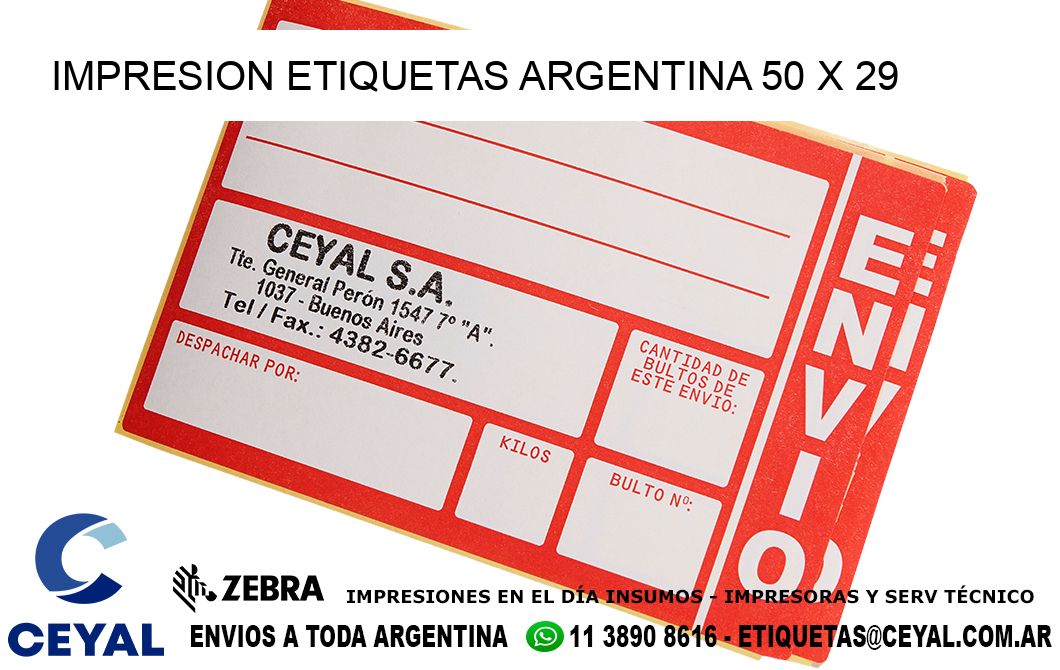 IMPRESION ETIQUETAS ARGENTINA 50 x 29