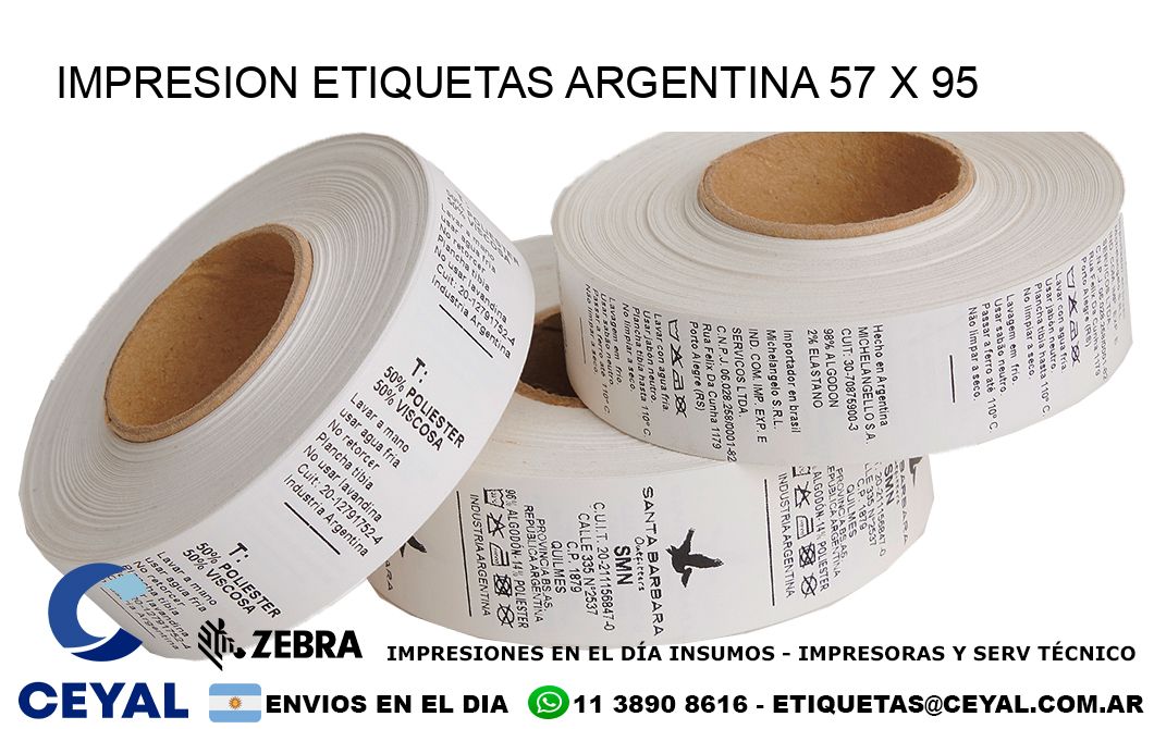 IMPRESION ETIQUETAS ARGENTINA 57 x 95