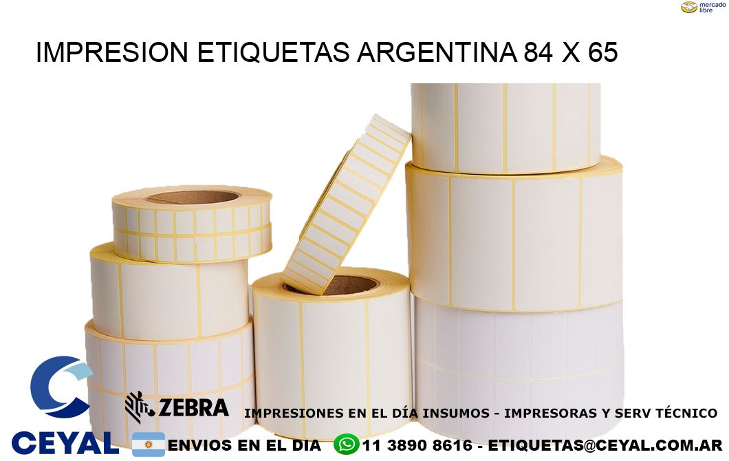 IMPRESION ETIQUETAS ARGENTINA 84 x 65