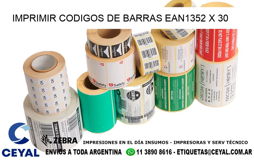 IMPRIMIR CODIGOS DE BARRAS EAN1352 x 30