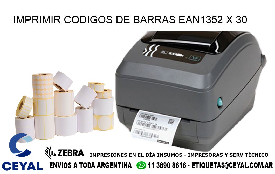 IMPRIMIR CODIGOS DE BARRAS EAN1352 x 30