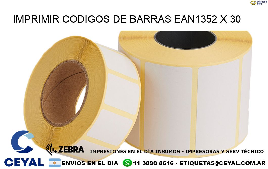 IMPRIMIR CODIGOS DE BARRAS EAN1352 x 30