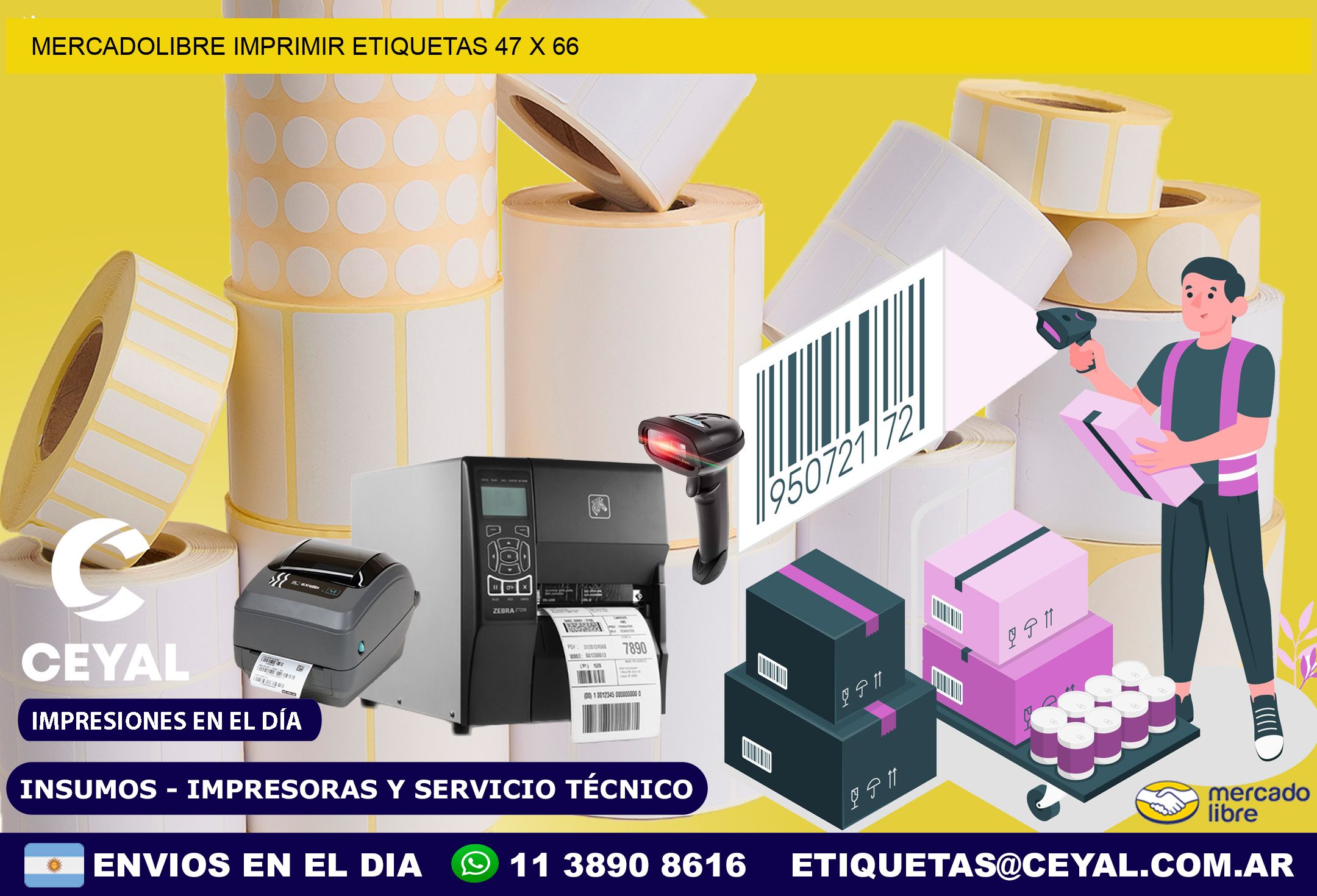 MERCADOLIBRE IMPRIMIR ETIQUETAS 47 x 66