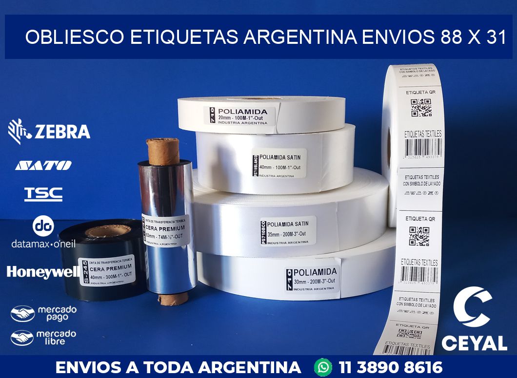 OBLIESCO ETIQUETAS ARGENTINA ENVIOS 88 x 31