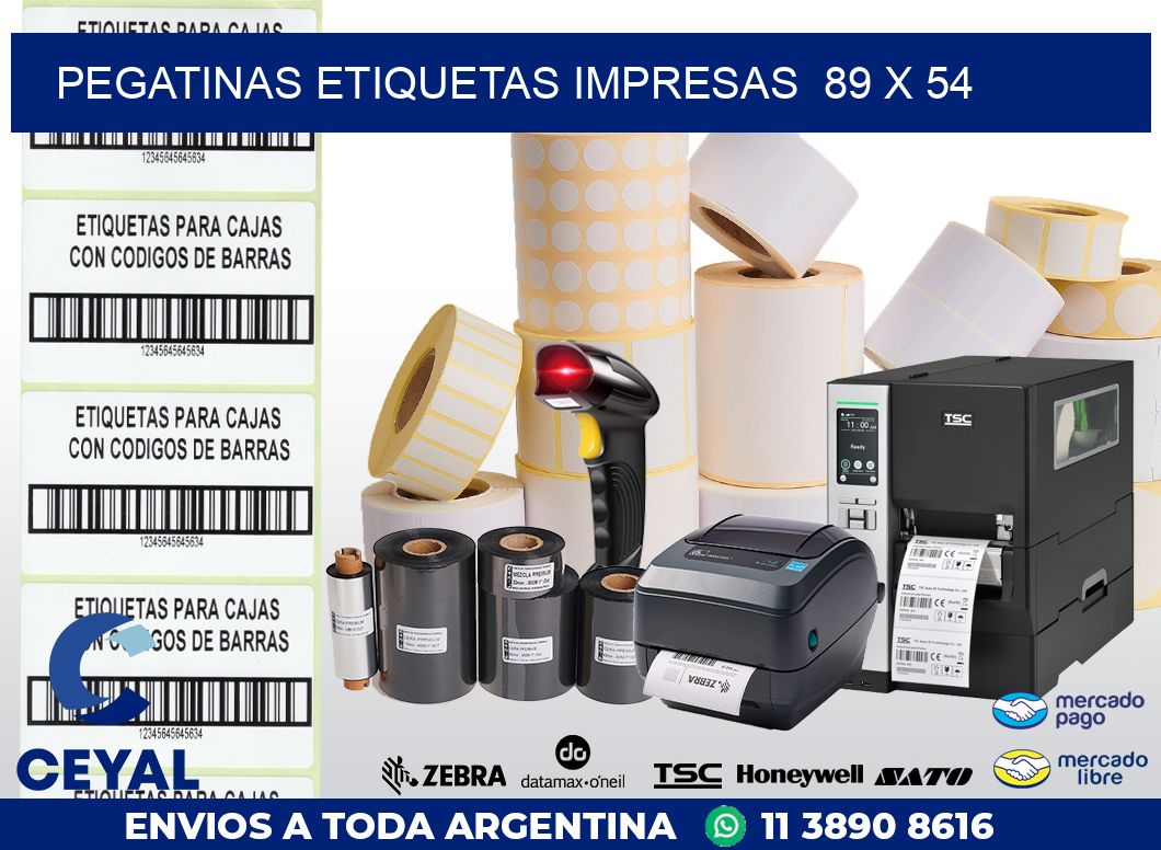 PEGATINAS ETIQUETAS IMPRESAS  89 x 54