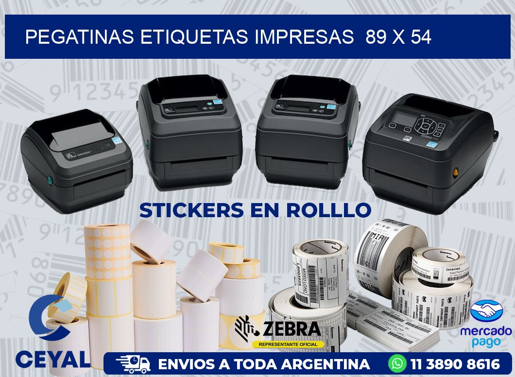 PEGATINAS ETIQUETAS IMPRESAS  89 x 54