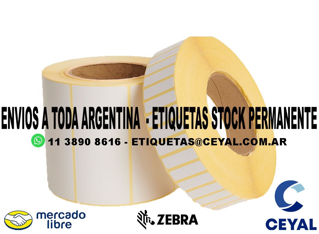 10 ROLLOS  ZEBRA 77 x 87 X 1300 UNIDADES