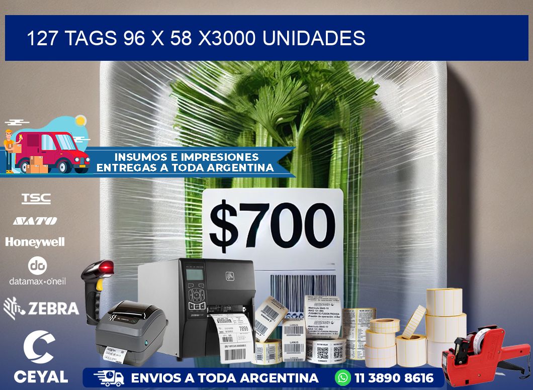 127 TAGS 96 x 58 X3000 UNIDADES