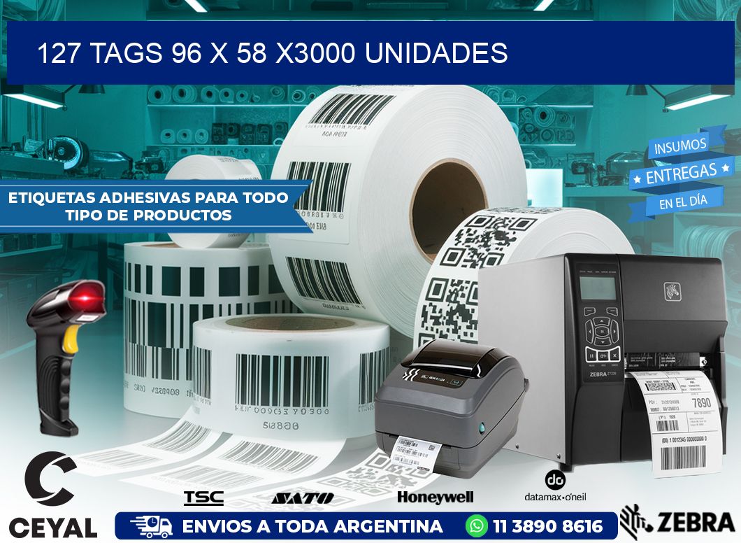 127 TAGS 96 x 58 X3000 UNIDADES