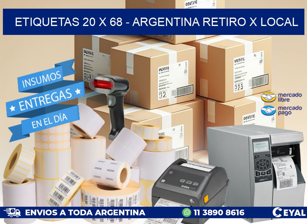 ETIQUETAS 20 x 68 – ARGENTINA RETIRO X LOCAL