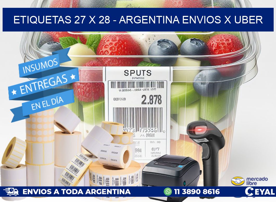 ETIQUETAS 27 x 28 - ARGENTINA ENVIOS X UBER