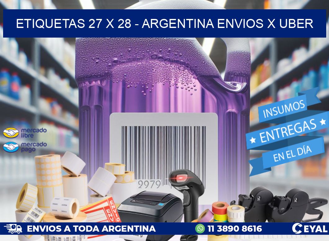 ETIQUETAS 27 x 28 - ARGENTINA ENVIOS X UBER