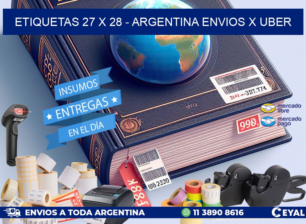 ETIQUETAS 27 x 28 - ARGENTINA ENVIOS X UBER