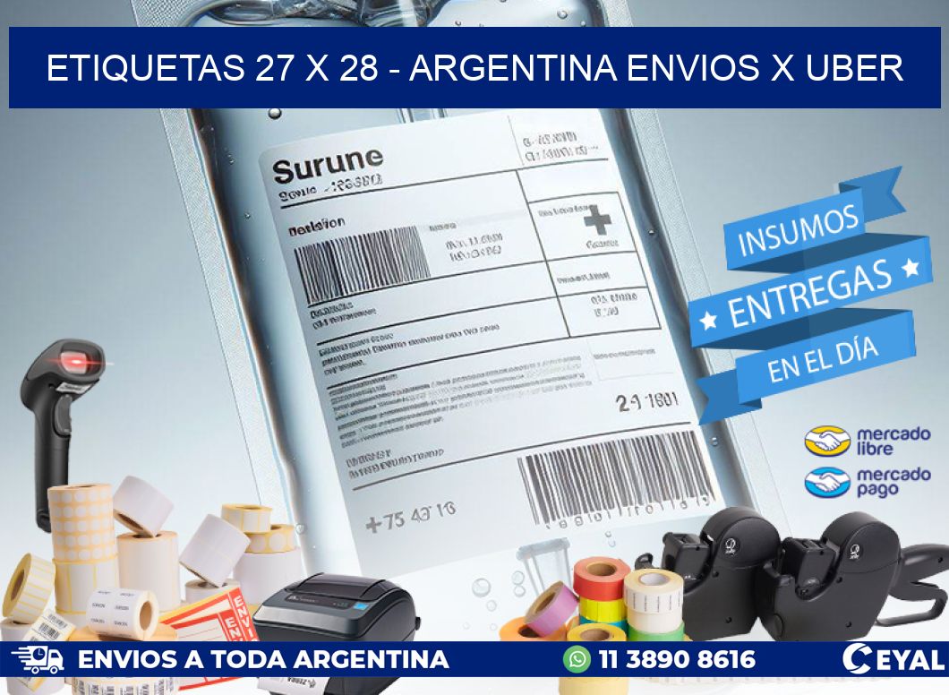 ETIQUETAS 27 x 28 - ARGENTINA ENVIOS X UBER