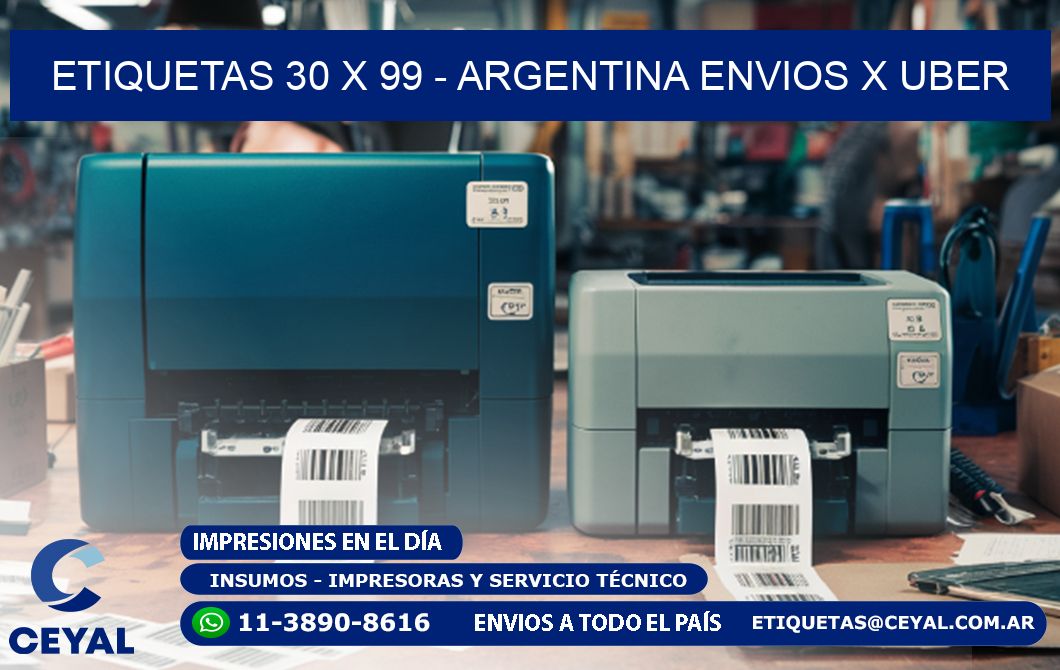 ETIQUETAS 30 x 99 - ARGENTINA ENVIOS X UBER