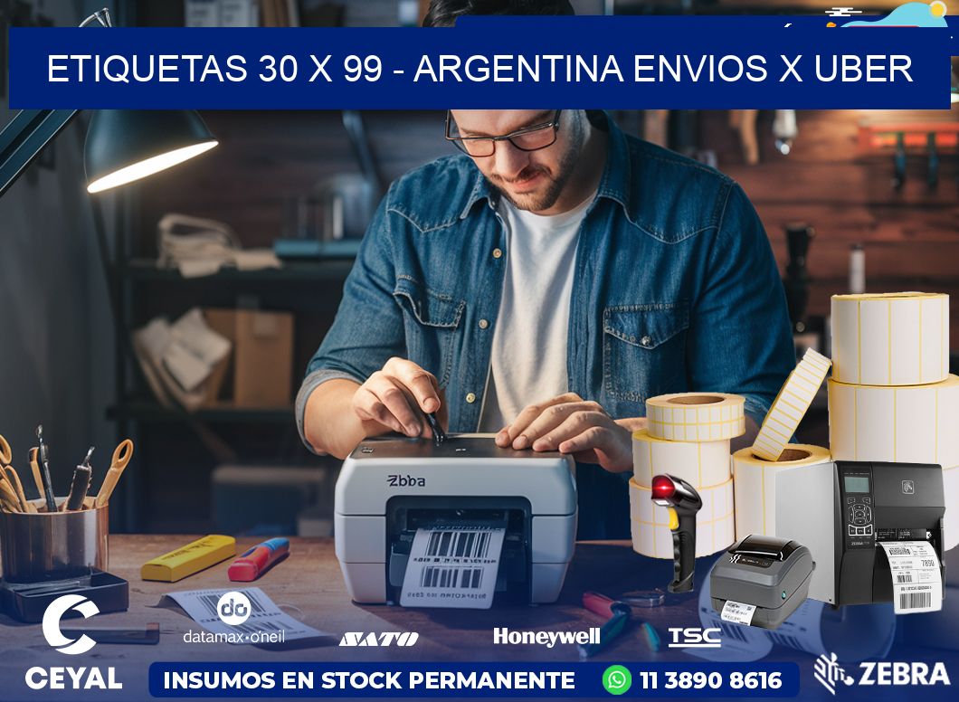 ETIQUETAS 30 x 99 - ARGENTINA ENVIOS X UBER