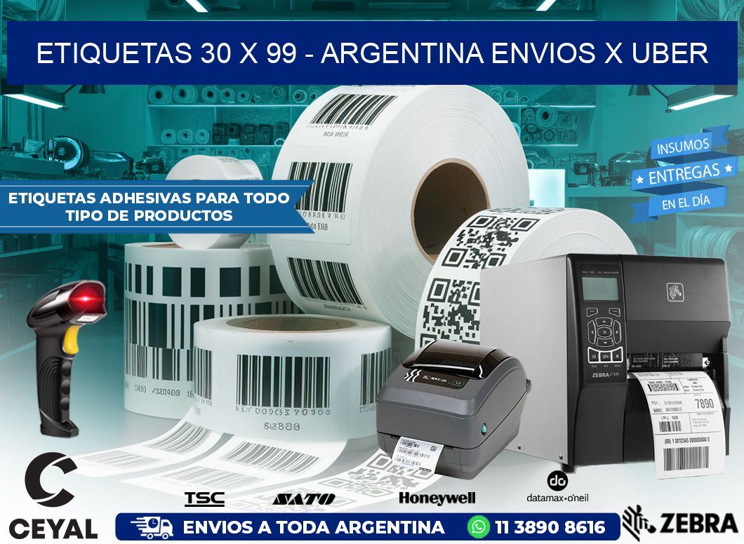 ETIQUETAS 30 x 99 – ARGENTINA ENVIOS X UBER