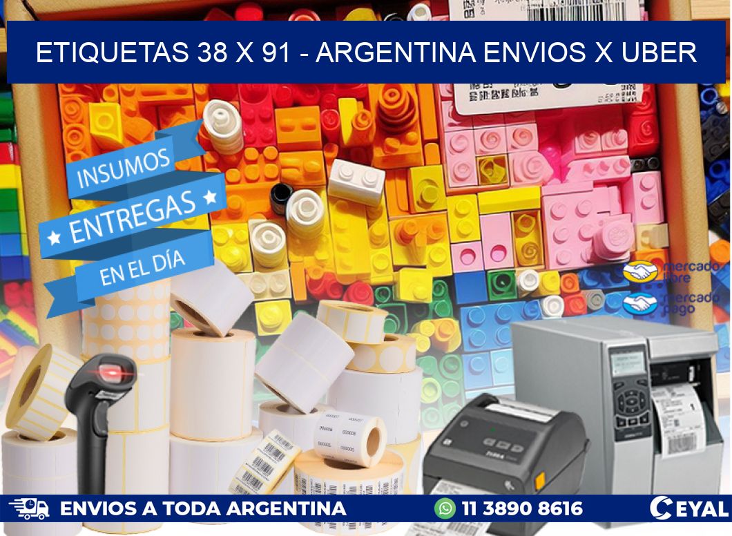 ETIQUETAS 38 x 91 - ARGENTINA ENVIOS X UBER