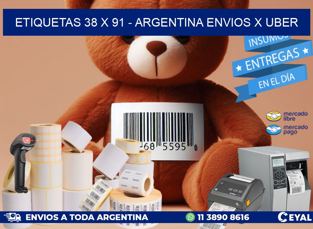 ETIQUETAS 38 x 91 - ARGENTINA ENVIOS X UBER