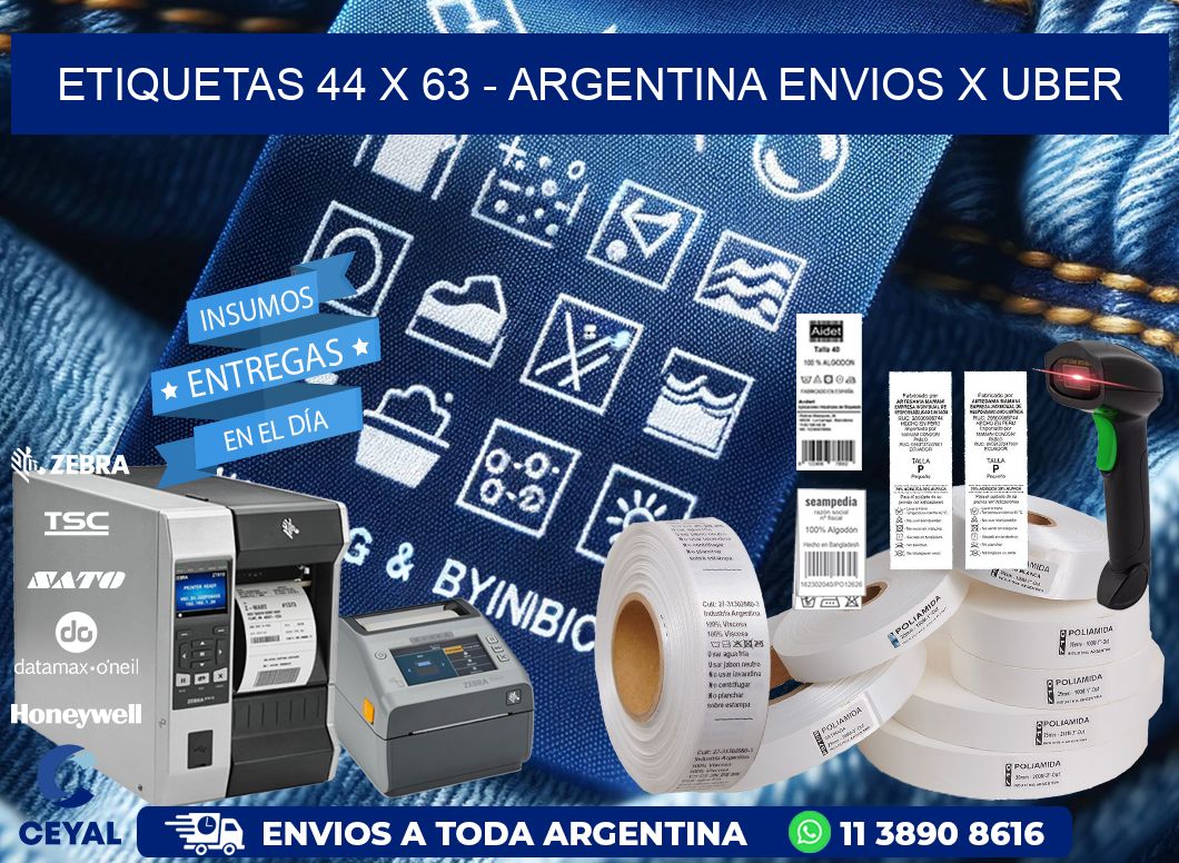 ETIQUETAS 44 x 63 - ARGENTINA ENVIOS X UBER