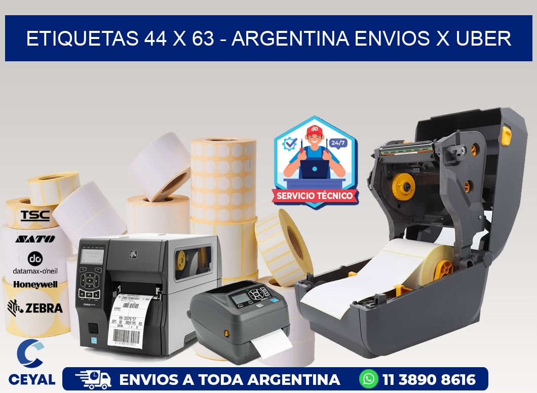 ETIQUETAS 44 x 63 - ARGENTINA ENVIOS X UBER