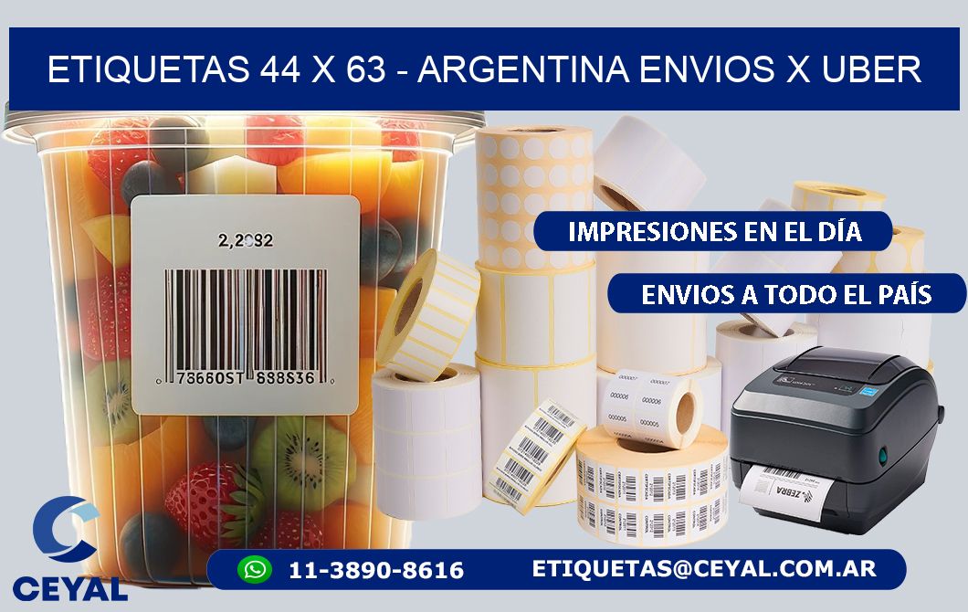 ETIQUETAS 44 x 63 - ARGENTINA ENVIOS X UBER