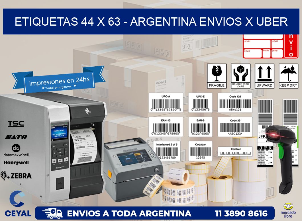 ETIQUETAS 44 x 63 – ARGENTINA ENVIOS X UBER