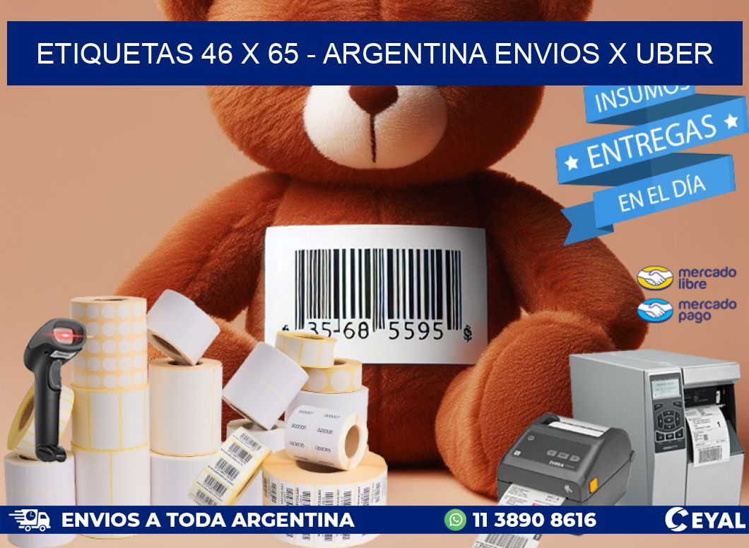 ETIQUETAS 46 x 65 - ARGENTINA ENVIOS X UBER