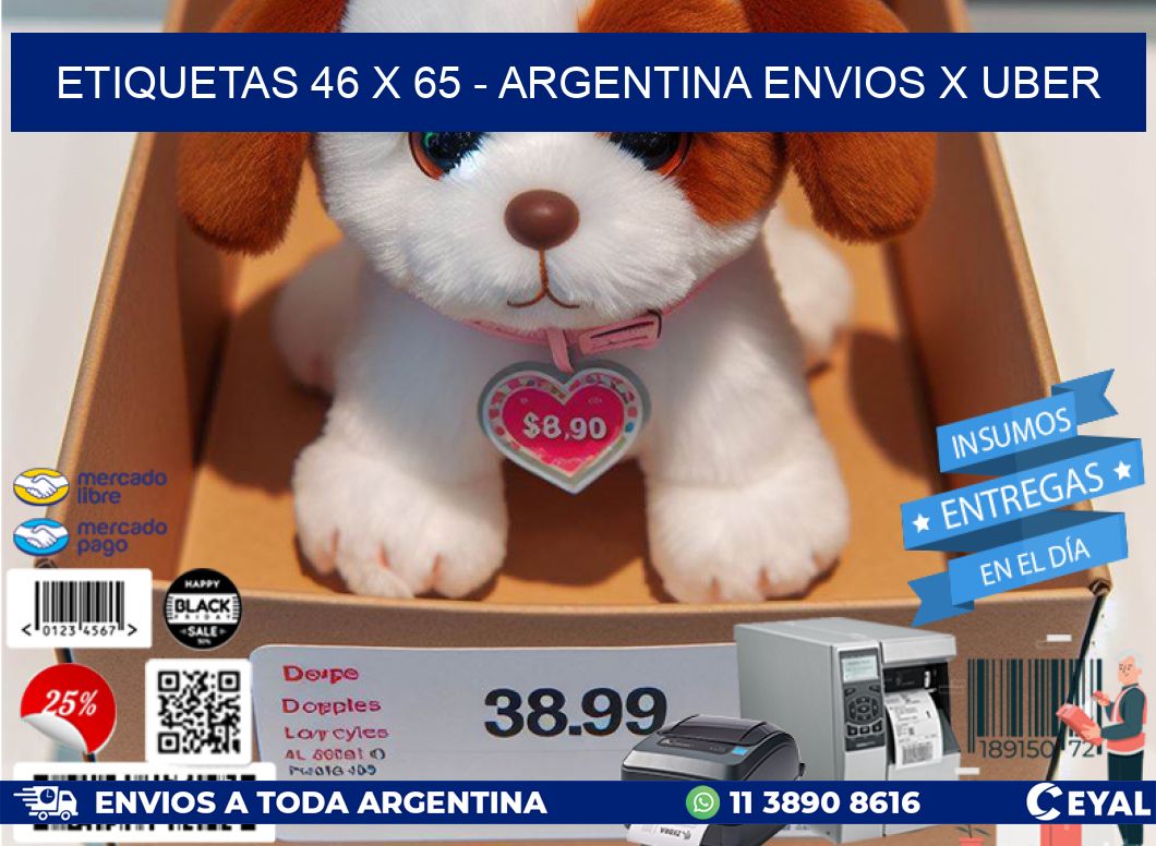 ETIQUETAS 46 x 65 - ARGENTINA ENVIOS X UBER