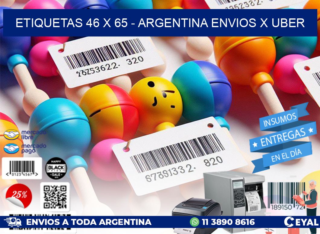 ETIQUETAS 46 x 65 - ARGENTINA ENVIOS X UBER